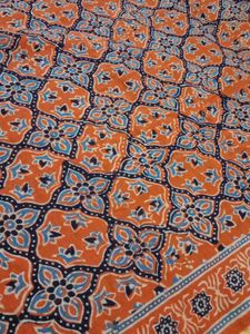 Ajrakh Print Rust Orange Duppata