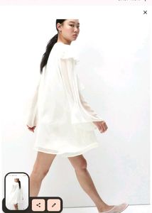 Frill -  Trimmed Chiffon Tunic Dress