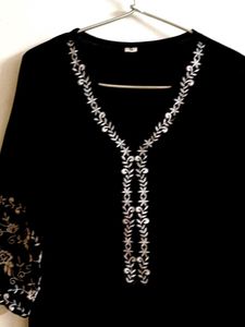New Black Embroidered Kurti 🔥🌈