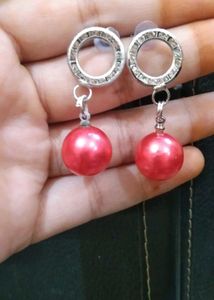 Red Pearl Earrings