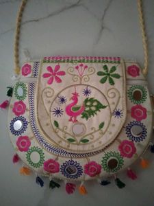 Handwork Embroidery Pattern Stone Work Handbag