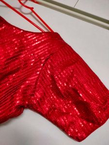 Red Sequin Blouse