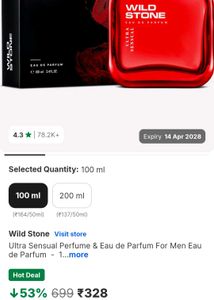 Wild Stone Ultra Sensual 100ml  seal pack bottle