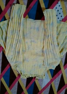 Yellow Floral Pleated Dress