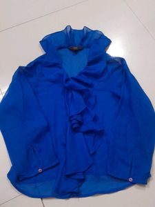 Blue Shirt With Frill Detailing💙