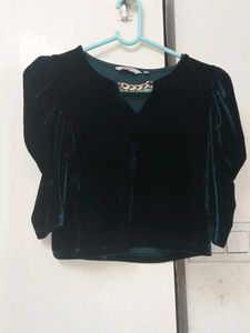 Velvet Chain Detail Top