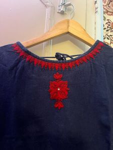 Fabindia A-line Embroidered Kurta