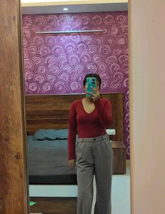 Red Long Sleeve Top