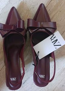 ZARA Cherry Red Bow Heels 🎀👠