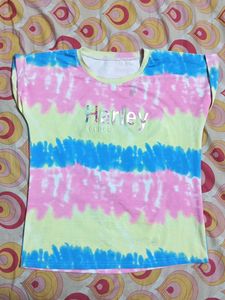 Tiedye Multicolored With Shimer Print Tshirt