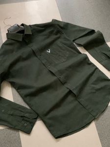 Allen Solly Plain Bottle Green Color Shirt