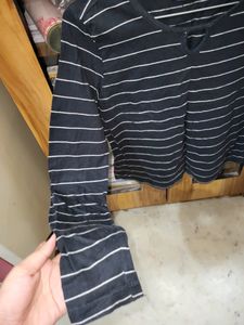 Black Stripped Crop Top