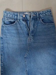 Denim Slit Skirt