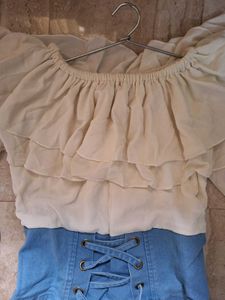 White And Denim Dress