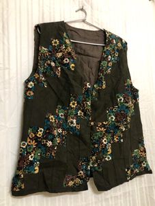 Green Printed Waistcoat