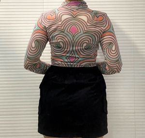 AFRM Zadie Turtleneck Mesh Top