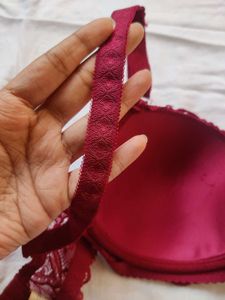 Gorgeous Maroon Lace Bra For Women