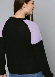 Two-Tone Knit Sweater