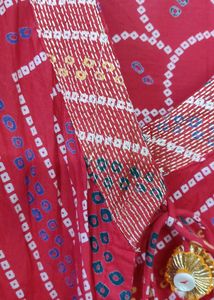 ❤️ ANUBHUTEE RED BANDHEJ PRINT KURTA SET