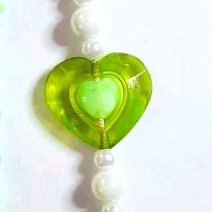 Green And White Beads Phone Charm