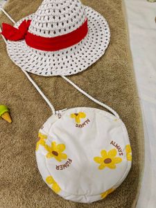 Cute Kids&#39; Sun Hat &amp; Bag Set