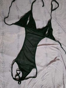 Black Lace Babydoll Lingerie Set Of 2