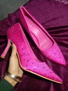 Pink Rhinestone Heels