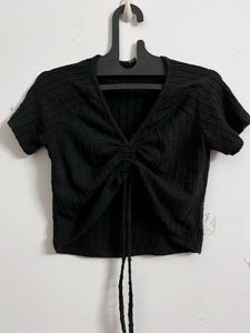Black V-Neck Top