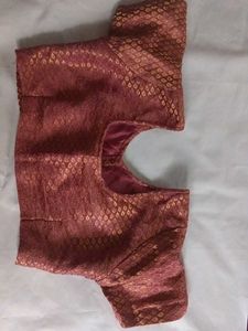 Elegant Mauve &amp; Gold Ethnic Saree Blouse Top