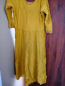 Mustard Embroidered Kurta