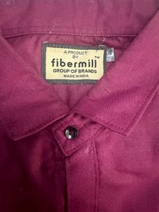 Fibermill Men’s Shirt | Size L | Maroon Purple Hue