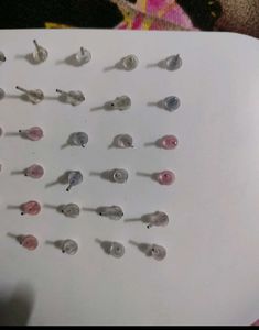 12 pairs of colorful Pearl Studs