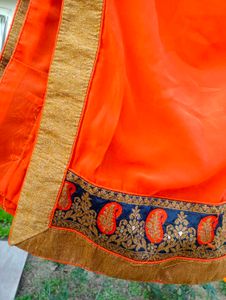 Orange Rajasthani Lehenga