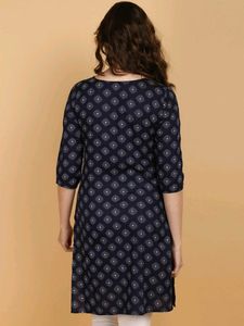 Navy Print Tunic Dress