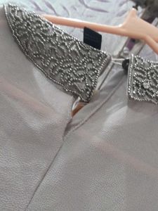 Elegant Grey Tunic with Beaded Details ✨| Preloved