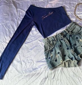 Blue Fearless One Shoulder Top