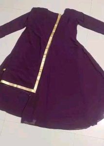 Wine Gown With Dupatta