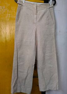 Women's Biege Velvet Trousers