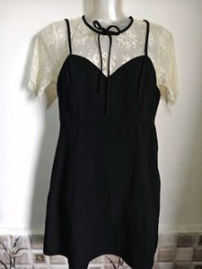 🎊Buy 1, Get 1 Free🎁Chic Black &amp; Lace Mini Dress