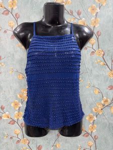 Blue Beaded Top