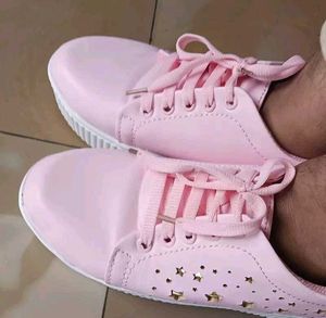 Pink Star Platform Sneakers