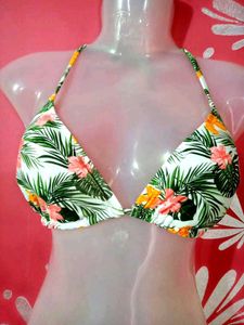 Tropical Floral Bikini Top