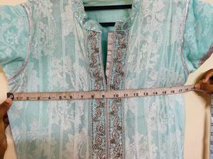 Blue Embellished Anarkali Dress