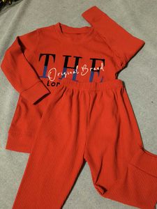 Red Lounge Set with Graphic Tee