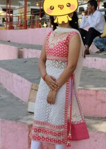 Pink And Peach Embellished Kurta