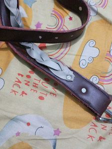 Brown Leather Braided Belt