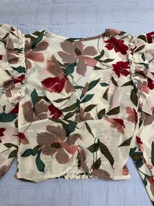 Floral Ruffle Long Sleeve Top