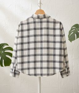 Plaid Crop Top &amp; Shirt Set