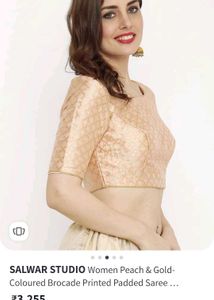 Salwar Studio Peach Readymade Padded Blouse