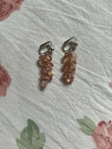 Beaded Dangle Clip-On Earrings